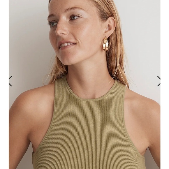 Madewell The Signature Knit Cutaway Sweater Tank artichoke - Picture 4 of 5